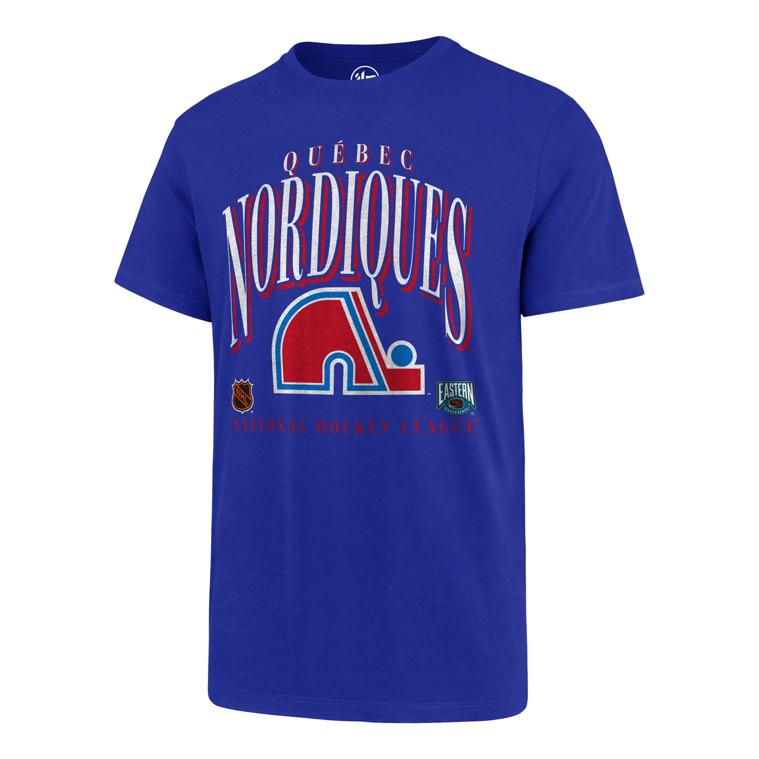 QUEBEC NORDIQUES NHL T-SHIRT VINTAGE CREASE ROYAL