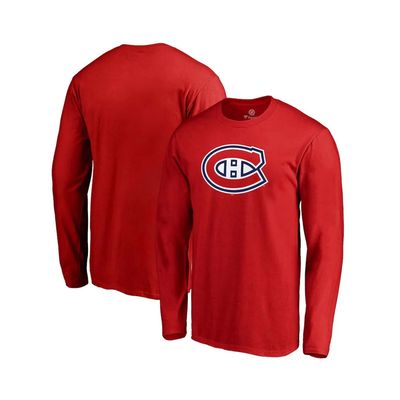 MONTREAL CANADIENS NHL TSHIRT PRIMARY TEAM LOGO RED LONG SLEEVES