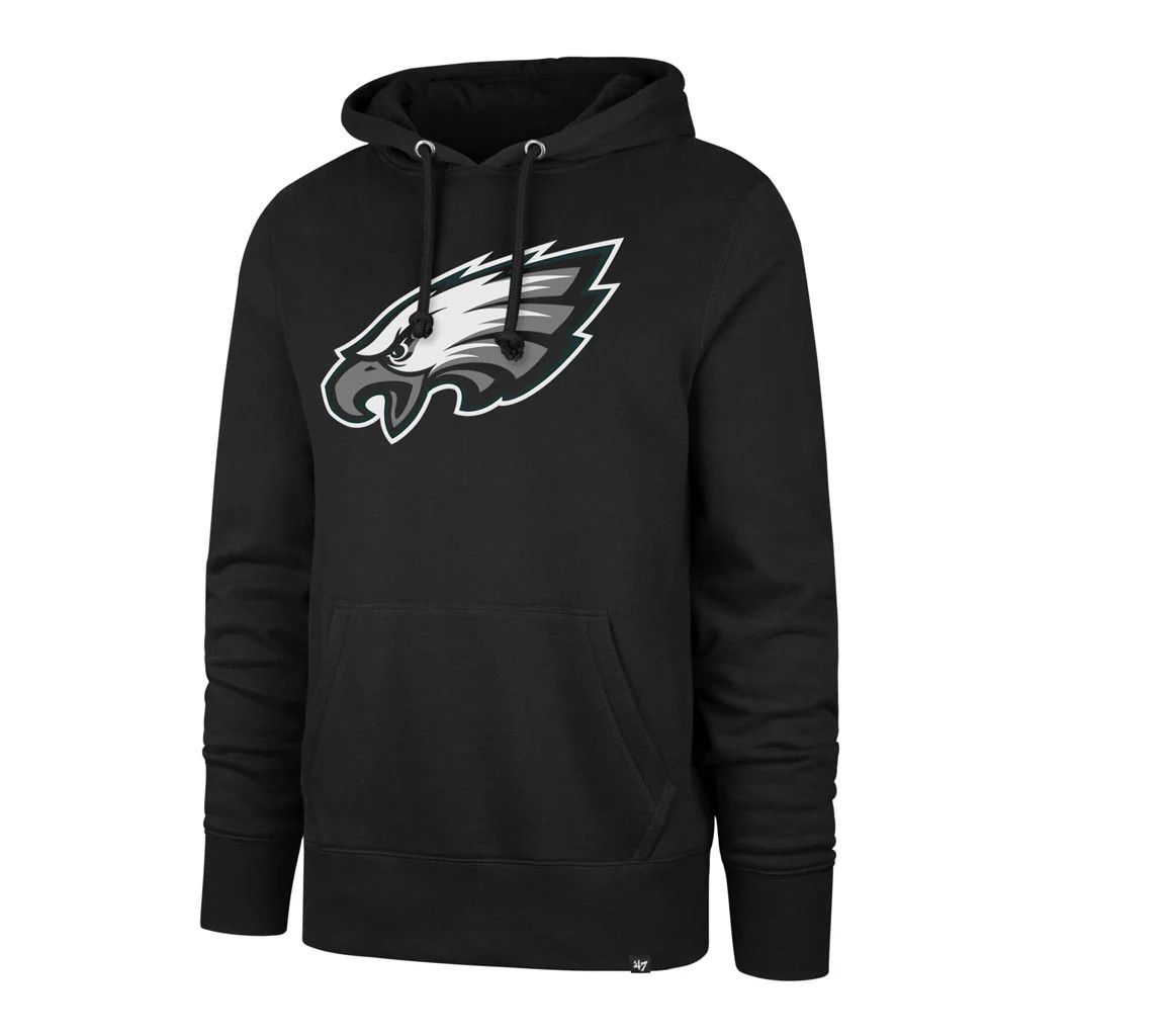 PHILADELPHIA EAGLES NFL PRIMARY LOGO PERFORMANCE PULLOVER  HOODIE - BLACK, Size: S