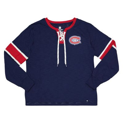 MONTREAL CANADIENS NHL LONG SLEEVES SHIRT ICONIC NAVY BLUE WOMEN