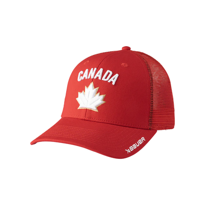 TEAM CANADA HOCKEY CAP BAUER TRUCKER ADJUSTABLE RED