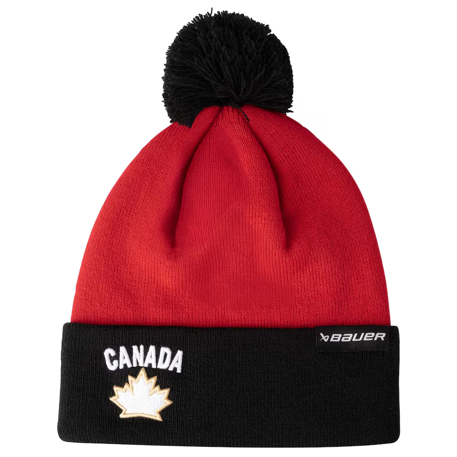 TEAM CANADA HOCKEY CUFF KNIT HAT WITH POM TWO TONE