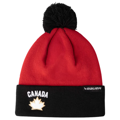 TEAM CANADA HOCKEY CUFF KNIT HAT WITH POM TWO TONE