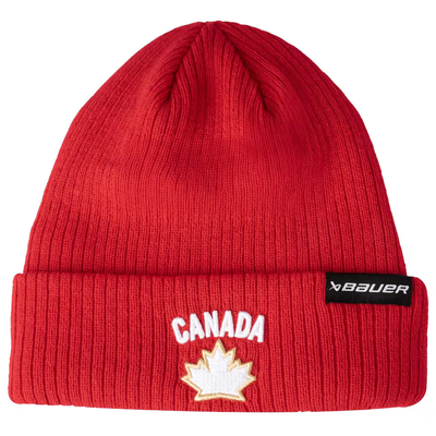 TEAM CANADA HOCKEY CUFF KNIT HAT RIBBED RED