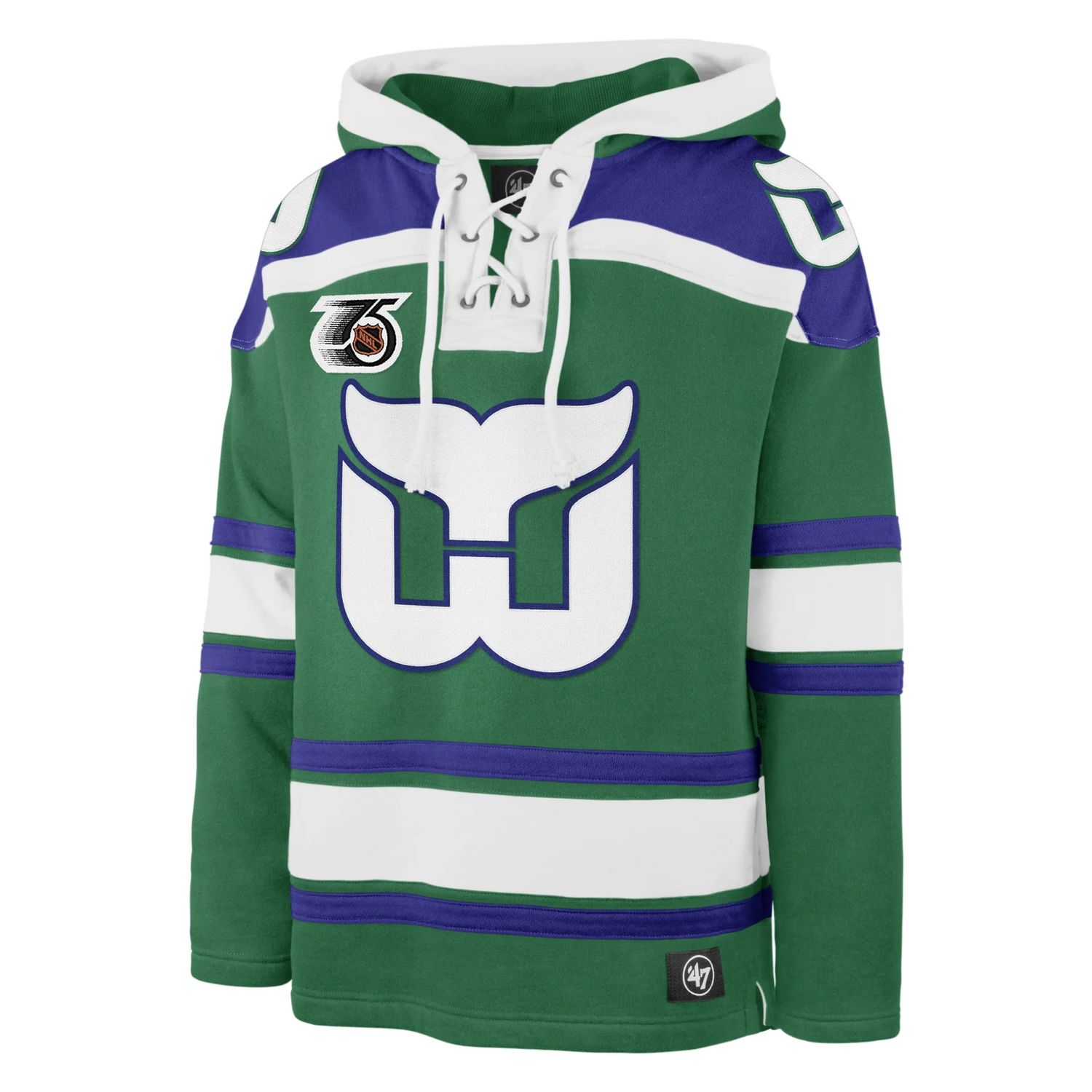 HATFORD WHALERS NHL 47&#39; RETRO FREEZE LACER HOODIE KELLY