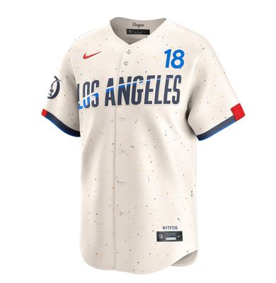 LOS ANGELES DODGERS MLB JERSEY CREAM ARTSY 2024 YAMAMOTO #18
