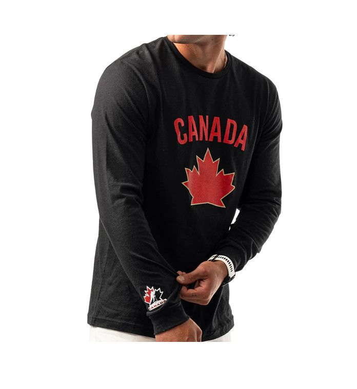 TEAM CANADA HOCKEY SHIRT GRAPHIC LONG SLEEVE BLACK BAUER