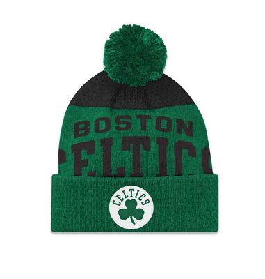 BOSTON CELTICS NBA CUFF KNIT HAT WITH POM  COLLEGIATE ARCH GREEN YOUTH