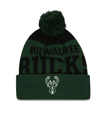 MILWAUKEE BUCKS NBA CUFF KNIT HAT WITH POM COLLEGIATE ARCH GREEN YOUTH