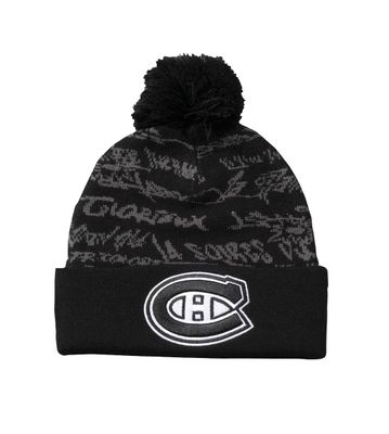 MONTREAL CANADIENS NHL CUFF KNIT HAT WITH POM MEANINGFUL WORDS BLACK