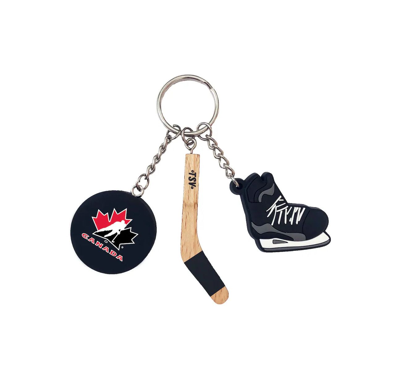 TEAM CANADA HOCKEY STICK, PUCK, SKATE KEYCHAIN