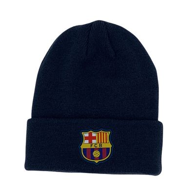 F.C BARCELONE SOCCER CUFF KNIT HAT NAVY BLUE