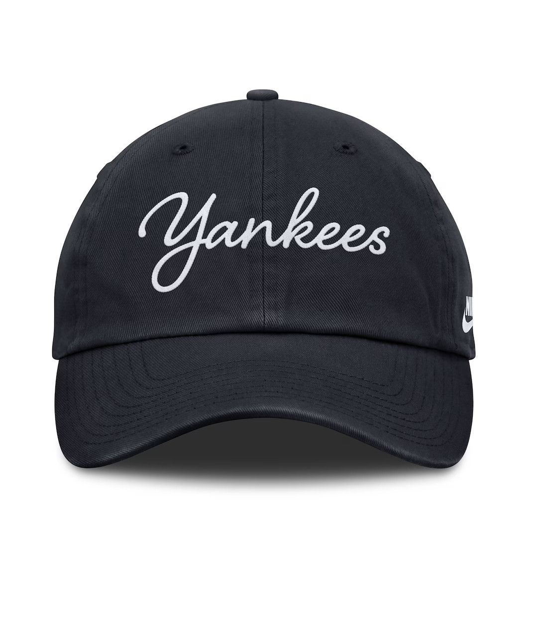 NEW YORK YANKEES MLB CAP AJUSTABLE COPPERSTOWN CLUB SCRIPT PITCH BLUE