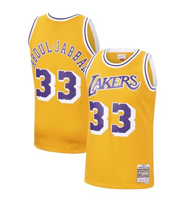 LOS ANGELES LAKERS NBA JERSEY SWINGMAN ABDUL-JABBAR #33 YELLOW