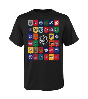 ALL NHL TEAMS LOGOS TSHIRT BLACK YOUTH
