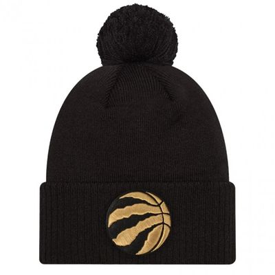 TORONTO RAPTORS NBA CUFF KNIT HAT WITH POM CITY EDITION BLACK 
