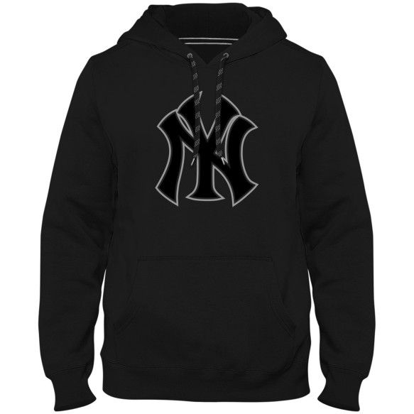 NEW YORK YANKEES MLB EXPRESS HOODIE BLACK ON BLACK, Size: S