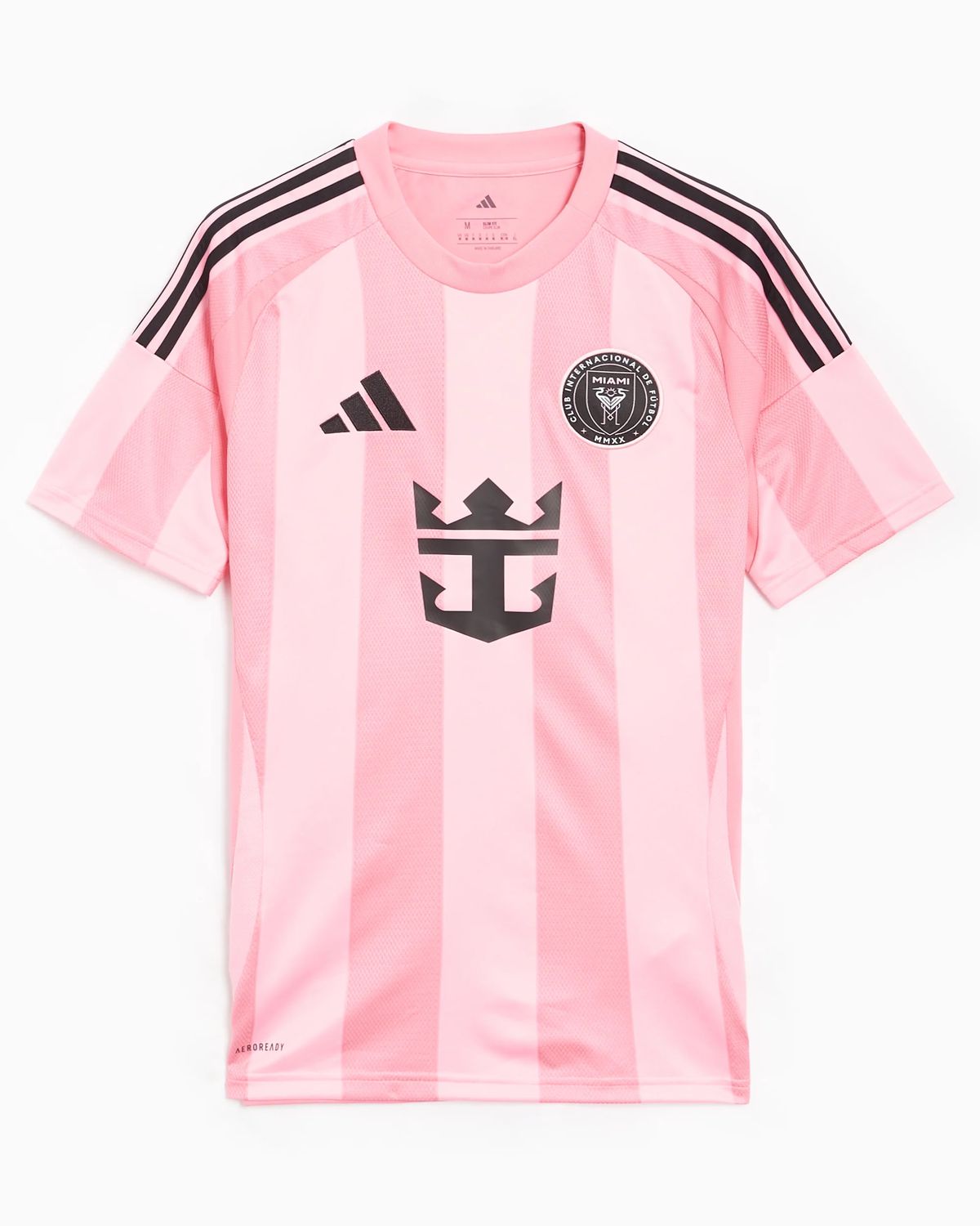 INTER MIAMI SOCCER JERSEY HOME STRIPPED 25-26 PINK YOUTH, Size: 9-10 ANS
