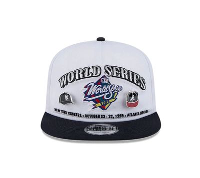 WORLD SERIES 1999 NEW YORK YANKEES VS ATLANTA BRAVES MLB CAP GOLFER SNAPBACK PIN WHITE