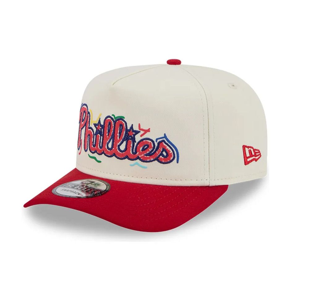 PHILADELPHIA PHILLIES MLB CAP TEAM SCRIBBLE GOLFER SNAPBACK WHITE-RED