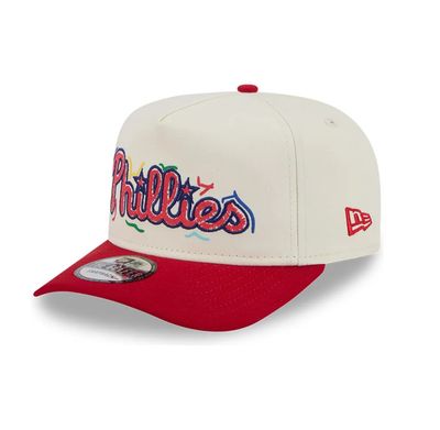 PHILADELPHIA PHILLIES MLB CAP TEAM SCRIBBLE GOLFER SNAPBACK WHITE-RED