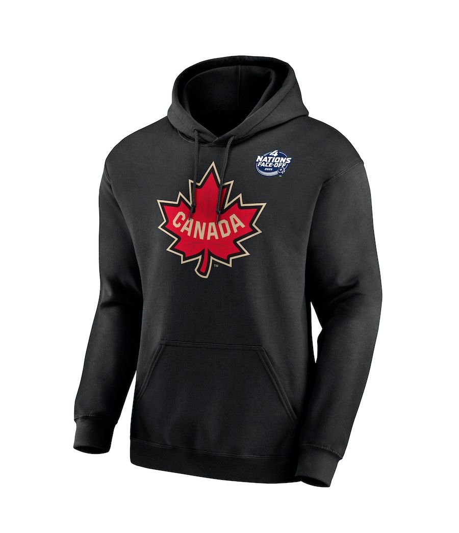 TEAM CANADA HOCKEY PULLOVER HOODIE 4 NATIONS FACE OFF 2025 BLACK