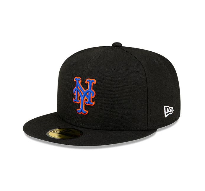 NEW YORK METS MLB CAP 59FIFTY ALTERNATE AUTHENTIC COLLECTION ON FIELD 2024 BLACK 