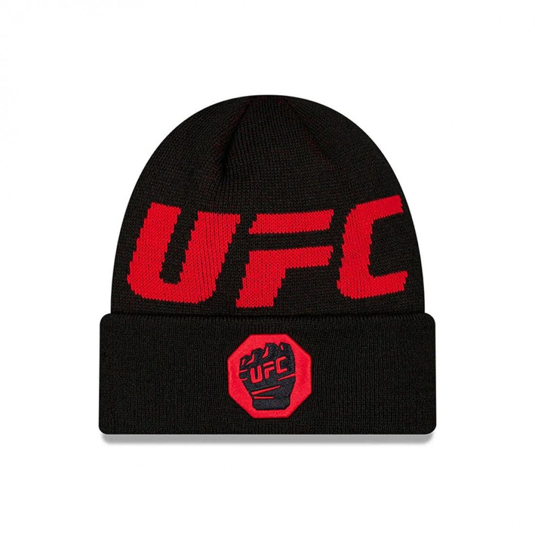 ULTIMATE FIGHTING MMA UFC CUFF KNIT HAT BEANIE BLACK-RED
