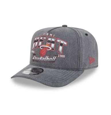 MIAMI HEAT NBA CAP 9FIFTY A FRAME WASHED BLACK