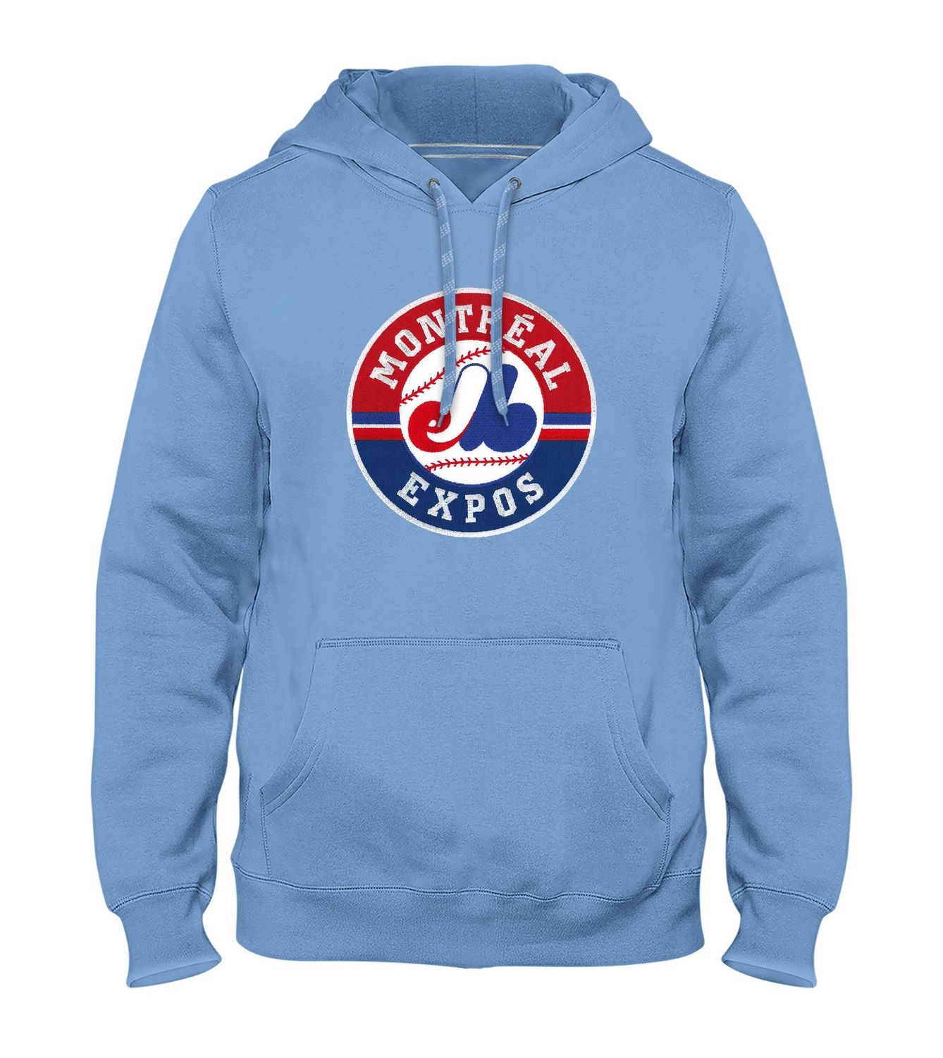 MONTREAL EXPOS MLB EXPRESS HOODIE ROUND LOGO LIGHT BLUE 