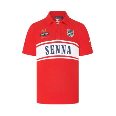 AYRTON SENNA POLO LEGACY STRIPED RED