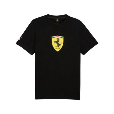 F1 FERRARI TSHIRT SCUDERIA 2025 COLORED SHIELD BLACK