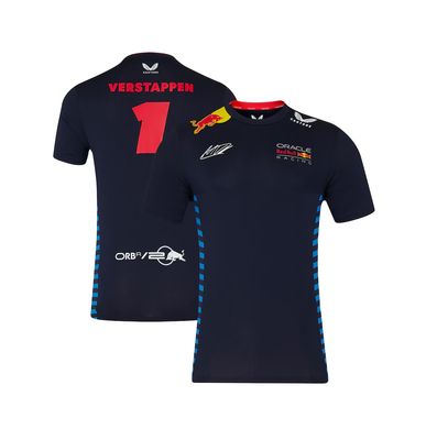 F1 REDBULL CASTORE TSHIRT DRIVER MAX VESRTAPPEN 2024 NAVY