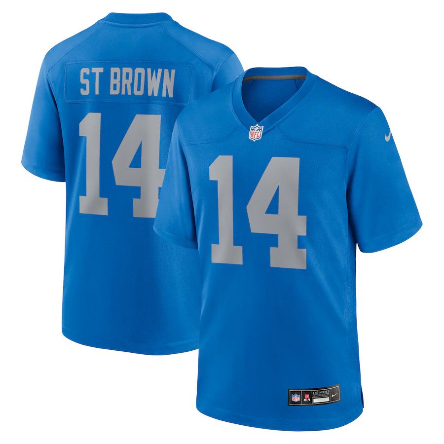 DETROIT LIONS NFL ALTERNATE GAME JERSEY ST BROWN #14