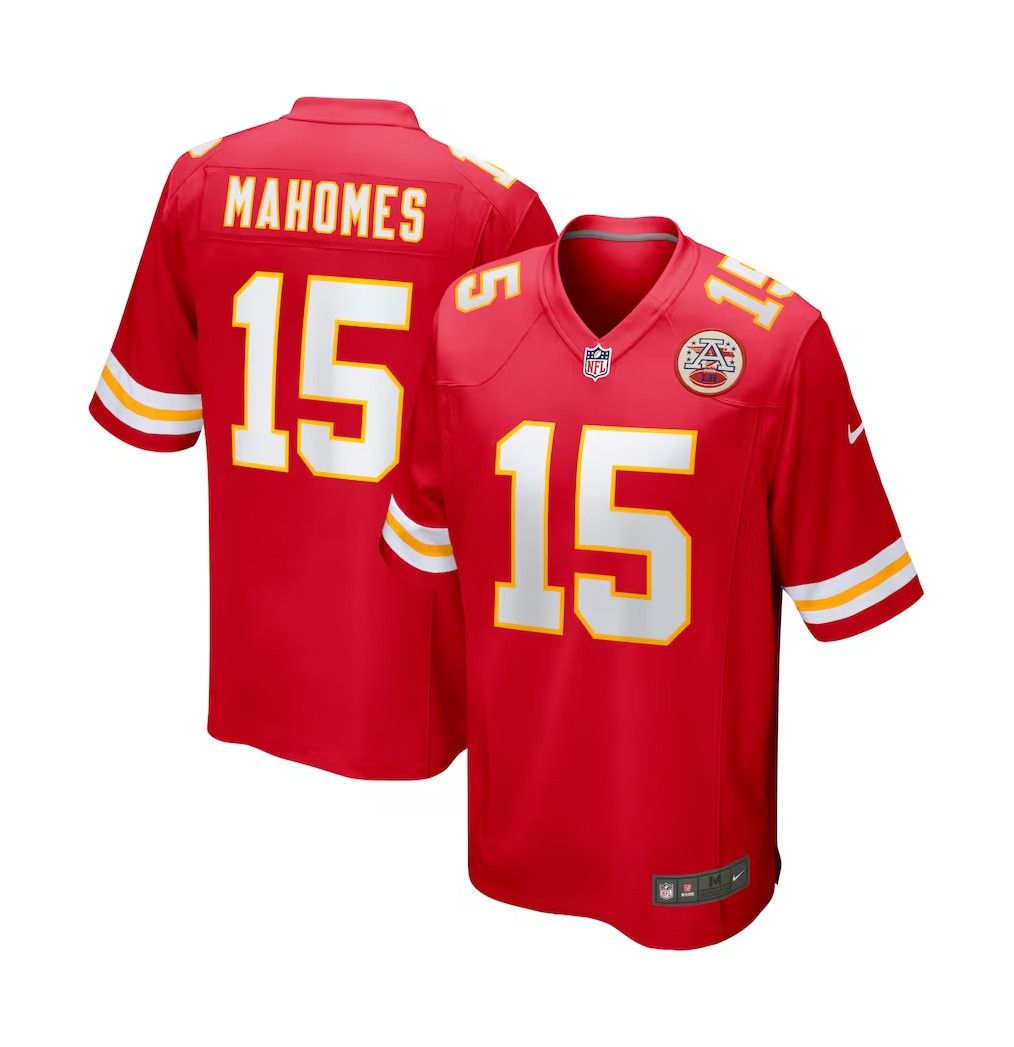 KANSAS CITY CHIEFS NFL JERSEY GAME MAHOMES #15 RED