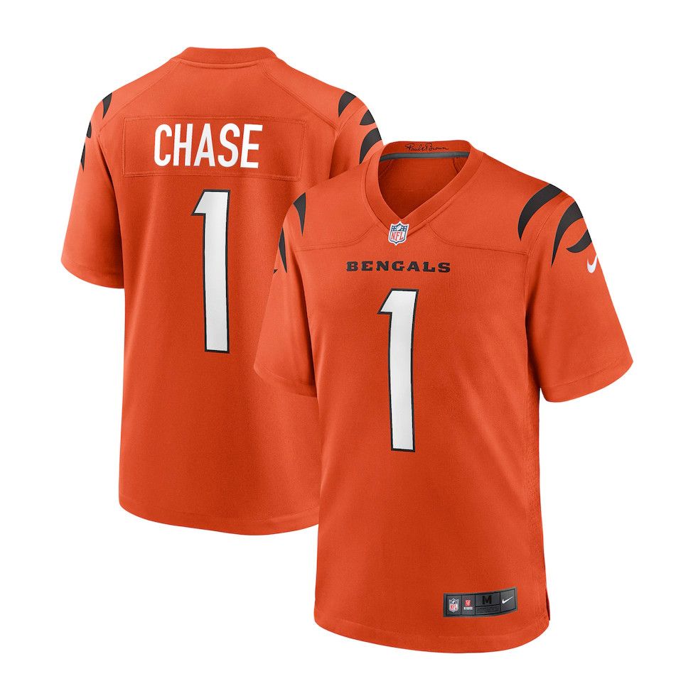 CINCINNATI BENGALS NFL JERSEY ALTERNATE GAME #1 CHASE ORANGE