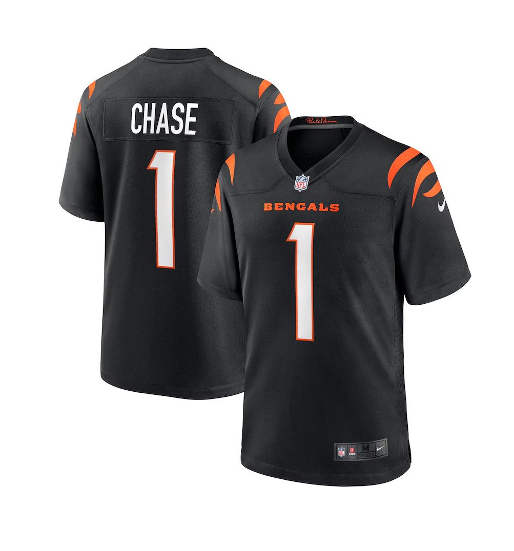 CINCINNATI BENGALS NFL GAME JERSEY #1 CHASE BLACK