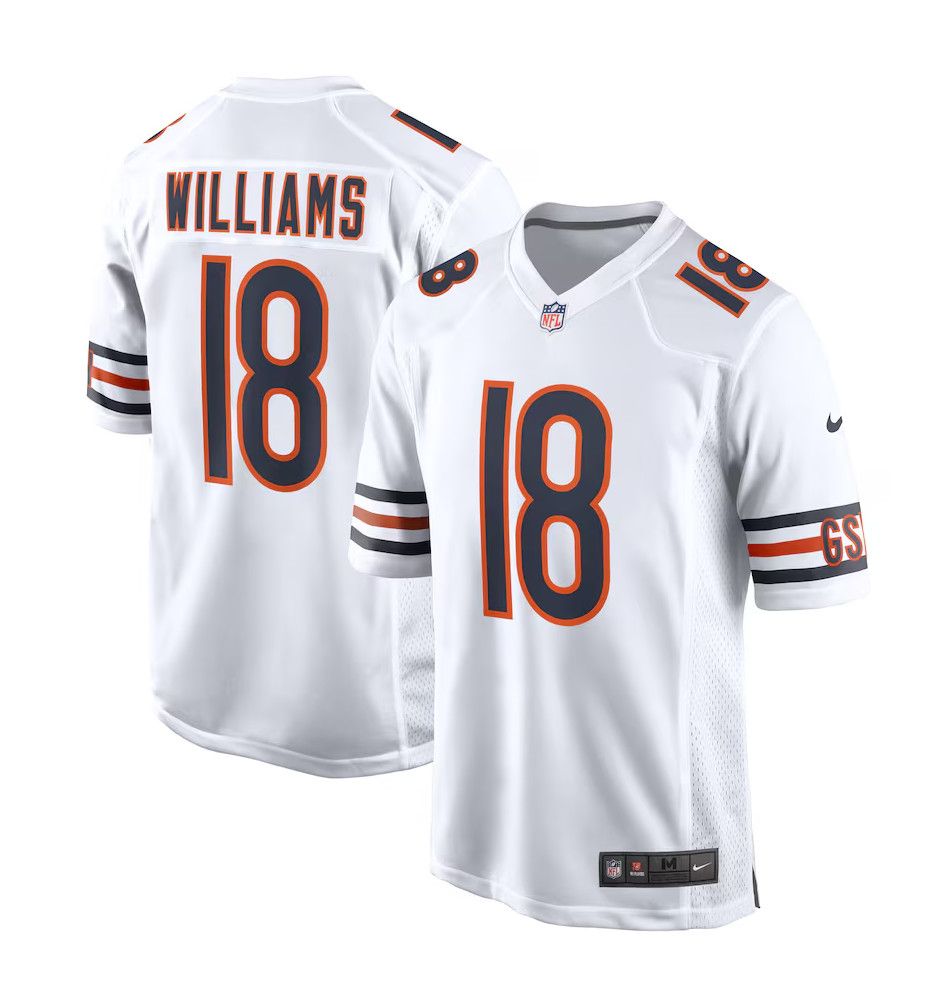 CHICAGO BEARS NFL JERSEY FIRST ROUND PICK PLAYER GAME WILLIAMS #18 WHITE