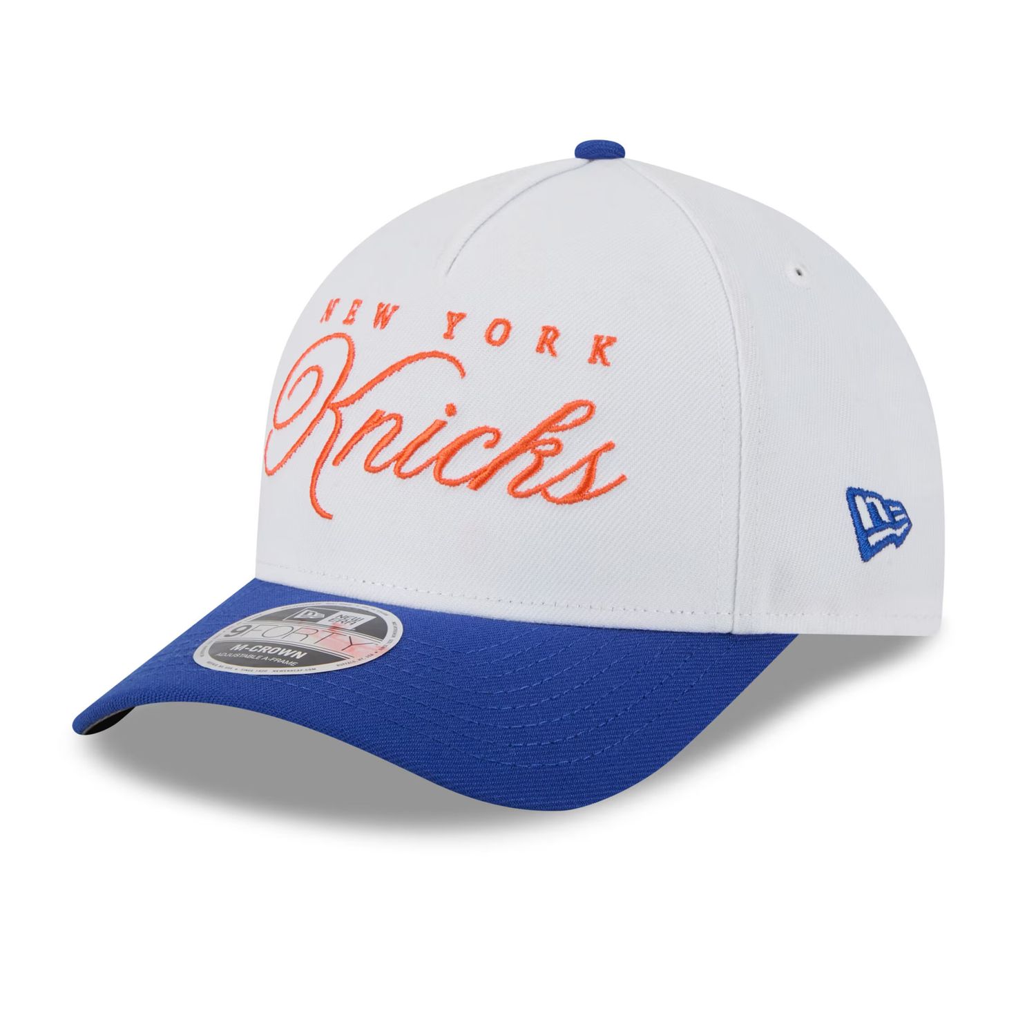 NEW YORK KNICKS NBA CAP 9FORTY M-CROWN A-FRAME 2025 DRAFT WHITE-BLUE