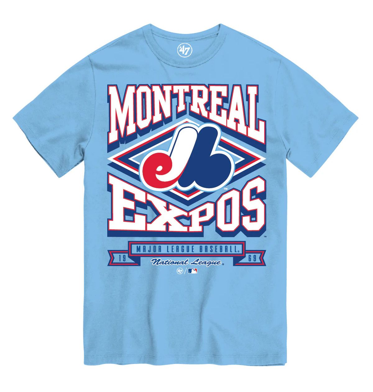 MONTREAL EXPOS MLB TSHIRT 47&#39; HEATER/1969 LIGHT BLUE