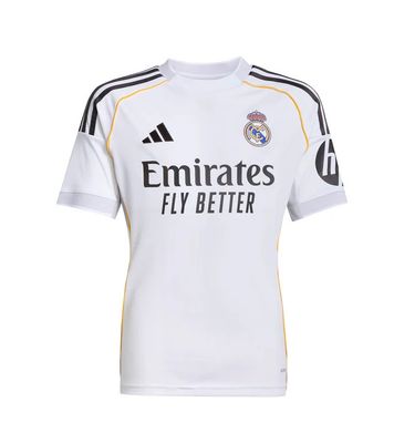 REAL MADRID SOCCER JERSEY HOME 2025-26 YOUTH WHITE
