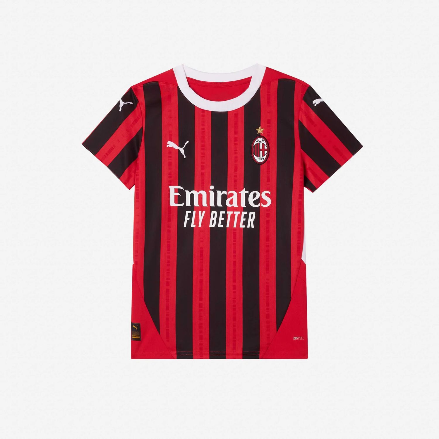 AC MILAN SOCCER JERSEY HOME KIDS 24-25 RED-BLACK, Size: L-13/14