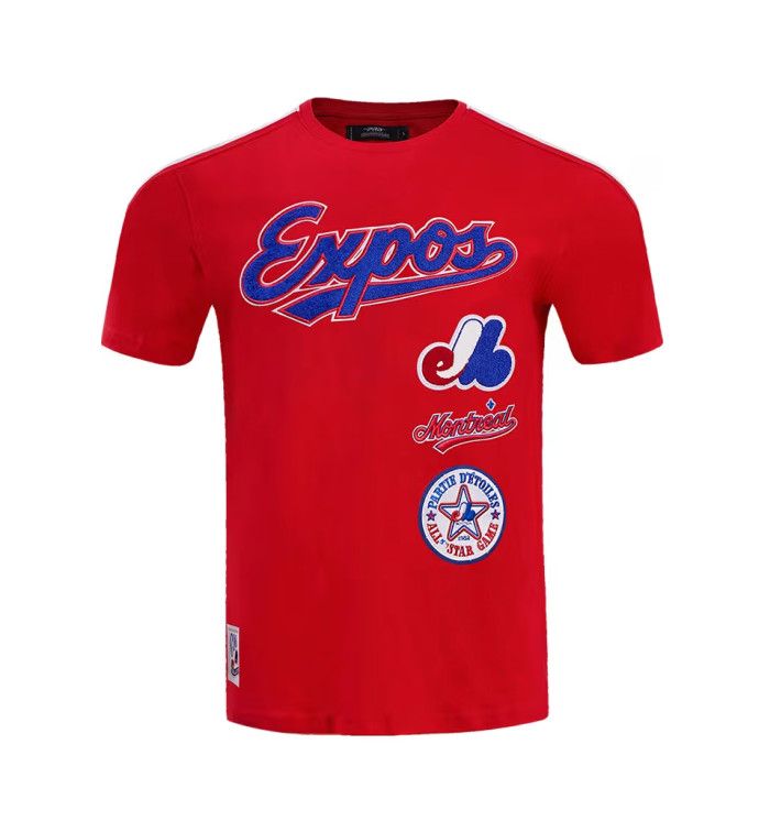 MONTREAL EXPOS MLB RETRO CLASSIC T-SHIRT STRIPED RED