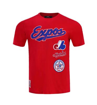 MONTREAL EXPOS MLB RETRO CLASSIC T-SHIRT STRIPED RED