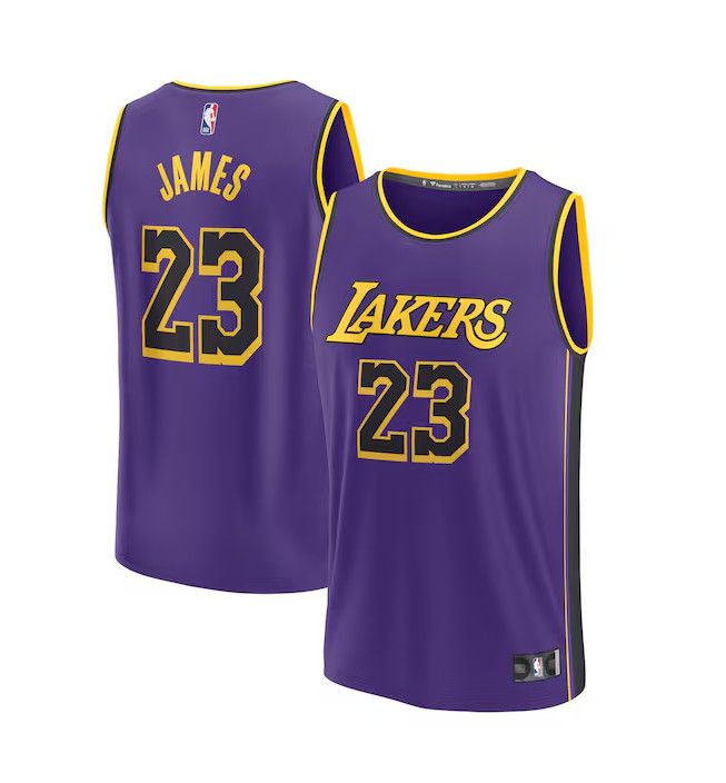 LOS ANGELES LAKERS NBA PLAYER JERSEY REPLICA FAST BREAK LEBRON JAMES #23 PURPLE