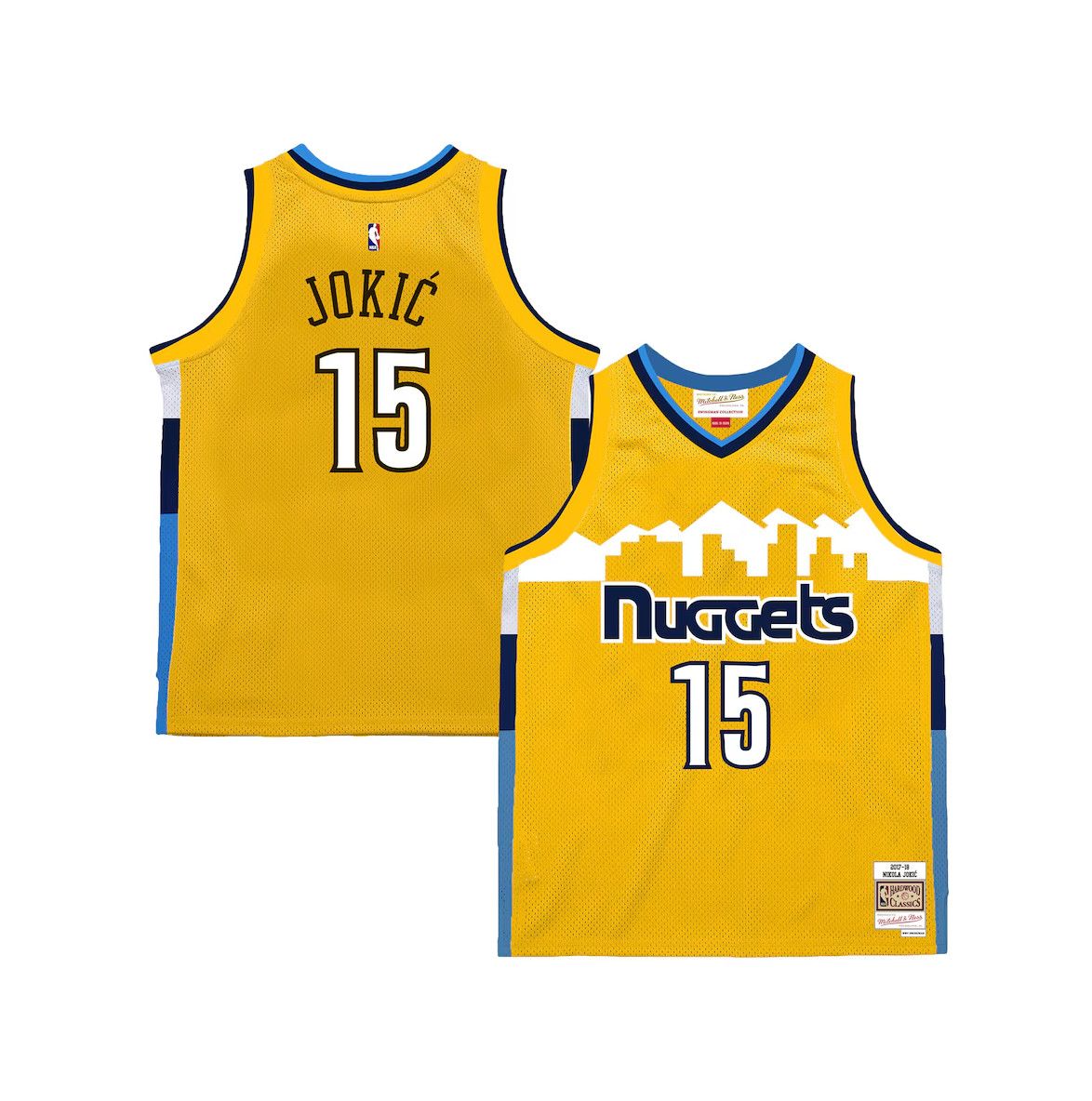 DENVER NUGGETS NBA JERSEY SWINGMAN NIKOLA JOKIC #15 YELLOW