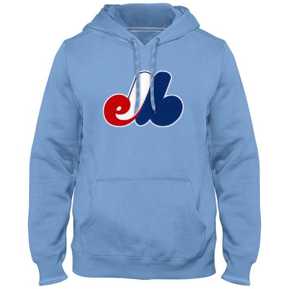 MONTREAL EXPOS MLB EXPRESS HOODIE LIGHT BLUE, Size: S