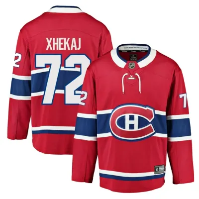 MONTREAL CANADIENS NHL JERSEY BREAKAWAY XHEKAJ #72 RED