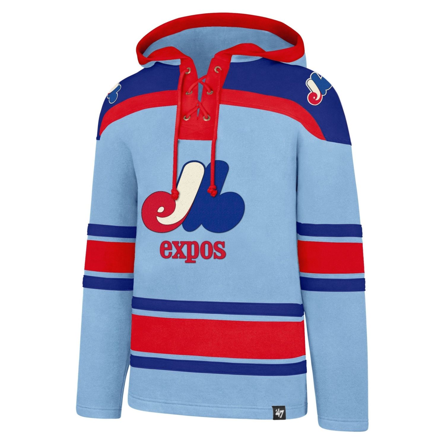 MONTREAL EXPOS MLB LACER HOODIE LIGHT BLUE 47, Size: S