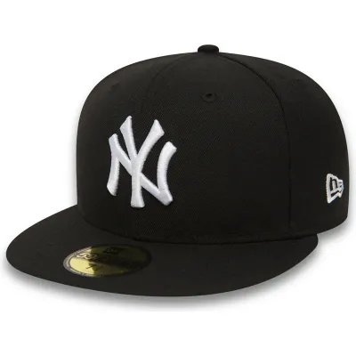 NEW YORK YANKEES MLB CAP 59FIFTY NOIR LOGO BLANC